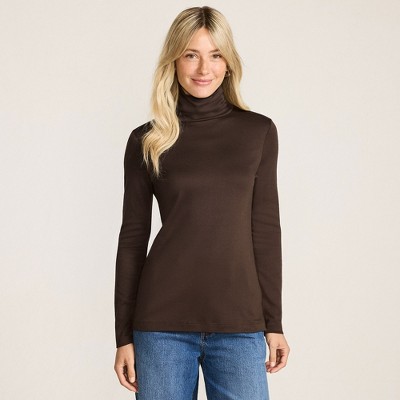 Lands' End Women's Supima Cotton Fitted Long Sleeve Turtleneck