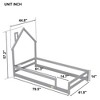 Twin Size House-Shaped Headboard Floor Bed with Fences, Bed for Kids,House Bed Twin Frame for Girls,Boys - 2 of 4