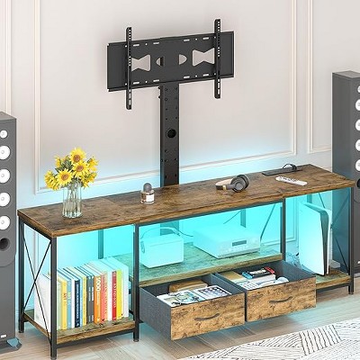 Gericco TV Stand with Fabric Drawer - Entertainment Center and Industrial TV Console Table