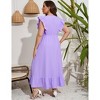 Plus Size Sleeveless Floral Hem Pocket Long Dress for Women Summer Casual Boho Maxi Dress - 4 of 4