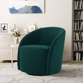Lifestyle Solutions Bournemouth Swivel Accent Chair Green Velvet