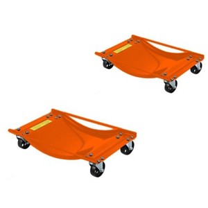 Car Dolly Set of 4, Heavy Duty 10,000 LBS Capacity Antiskid Vehicle Dollies for Moving Car with Swivel Steel Wheels for Moving Cars, Trucks - 1 of 4