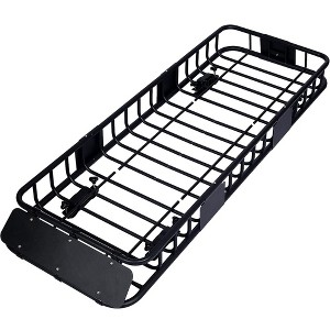 Roof Rack Basket, 38.5 x 43 Inch Universal Roof Rack Cargo Carrier Basket Rooftop Luggage Holder Carrier Basket, 64 inches Long - 1 of 4
