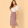 INSPIRE CHIC Women's Print Floral Peasant Elastic Waist A-Line Midi Skirts - 4 of 4