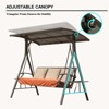 DOMETOUR Patio Porch Swing 3 Person Adjustable Canopy Deluxe Hammock Swing Glider with 3 Sunbrella Cushions for Outdoor Garden, Balcony, Backyard - 3 of 4