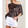 Women's Sequin Dolman Sleeve Blouse - Vine & Love - 2 of 3