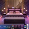 Aheaplus Platform Bed with Hidden Drawers, Storage Headboard, LED Light, and Charge Station - 3 of 4