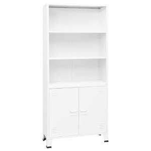 vidaXL Industrial Bookshelf White 31.5 in.x12.6 in.x70.9 in. Steel - 1 of 4