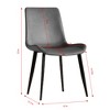 Gulches Set of 4 Modern Gray PU Leather Dining Chairs Black Metal Legs Ergonomic Comfort for Kitchen Dining Room - 3 of 4