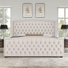 AMERLIFE Platform Bed Frame, Velvet Upholstered Bed with Deep Button Tufted - 3 of 4