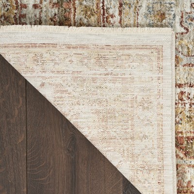 Vintage-Inspired Beige Synthetic 4' x 6' Persian Rug