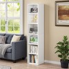 Lirago,11.81"L*11.81"W*70.87"H, Modern Corner Bookcase with 6-Tier Display Shelves for Compact Spaces - 2 of 4
