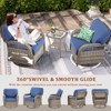 Buenhomino 6PCS Outdoor Furniture Set with 5" Thick Cushion, Outdoor Sofa Couch Set with Swivel Chairs and Ottoman, Brown Wicker Patio Furniture Set - 4 of 4