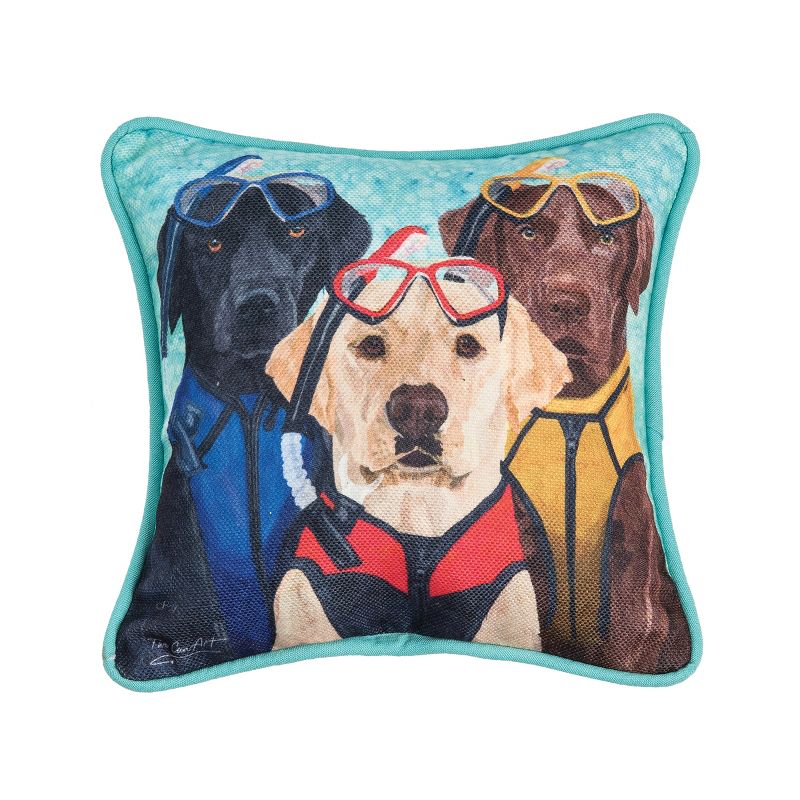 C&F Home 8" x 8" Snorkel Dog Petite Printed Throw Pillow, 1 of 5