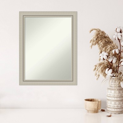 28" x 34" Silver Wood Rectangular Wall Mirror