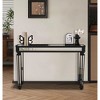 LIVAREEmlen Black Mirror Console Table Vintage Wood Grain Carving Process Gorgeous and Noble for Entryway Sofa Table Living Room - 4 of 4