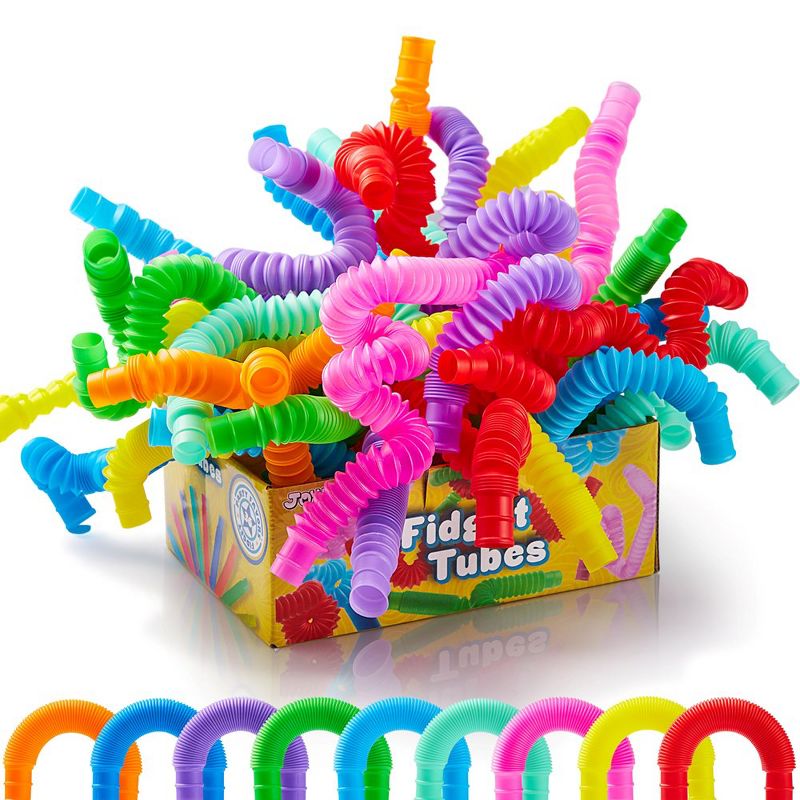 Syncfun 18/36 Pack 9 Colors Pop Tubes, Fidget Tubes Party Favors, Connectable and Extendable for Stress Relief, 1 of 8