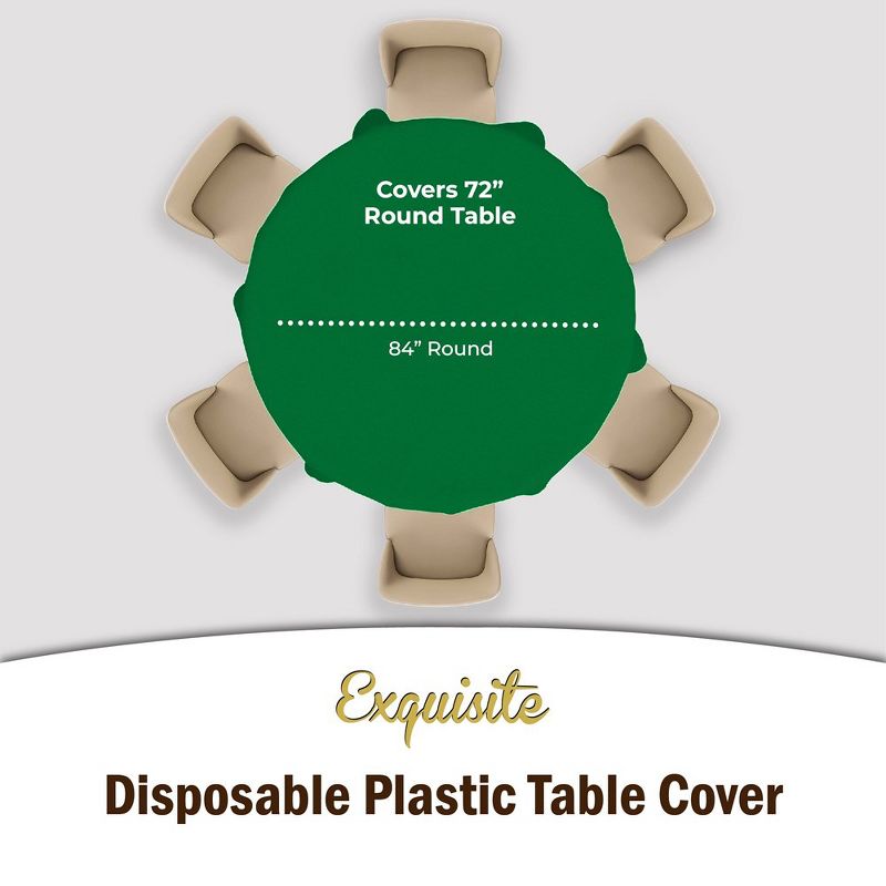 Crown Display Disposable Plastic Tablecloth 84 Inch Round- 6 Pack, 6 of 8
