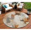 Ivory And Rust Abstract Washable Indoor Outdoor Area Rug - 2 of 4