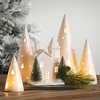 10.75"H, 9"H, 7"H and 5.5"H Sullivans Lighted Porcelain Cone Trees - Set of 4, White - 3 of 4