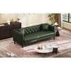 81" Mid-Century Modern Leather Sofa for Living Room, Chesterfield Sofa with Deep Seats and 2 Pillows - 2 of 4