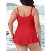 Agnes Orinda Women's Plus Size Adjustable Strap Tummy Control Tie Knot Swimsuits - 4 of 4