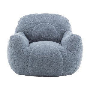 Vynxaria Light Blue Tufted Fluffy Bean Bag Seats with Memory Foam Filler for Dorm & Living Spaces - 1 of 4