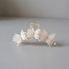 Anna-Kaci Beaded Flower Metal Hair Claw Clip with Curved Design and Textured Accents - 4 of 4