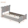 NicBex Twin/Full Size Upholstered Bed Frame with Velvet Headboard and Footboard,Modern Platform Bed with Wooden Slats Support,No-Noise,Easy Assembly - 3 of 4