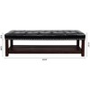 TUYOHW 60" Upholstered Bench with Shelf,PU Leather End of Bed Bench with Nailhead Trim,Tufted Storage Bench for Bedroom Entryway - 3 of 4