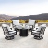 Oakland Living 5pc Swivel Rocking Aluminum Outdoor Dining Set Copper/Gray - 2 of 4