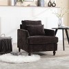 TIRAMISUBEST Black Chenille Accent Chair - Tufted Wood Frame Armchair with Studded Details, Ideal Lounge Chair for Living Room and Bedroom - 3 of 4