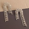 SOHI Women's White Bling Drop Earrings - 2 of 3