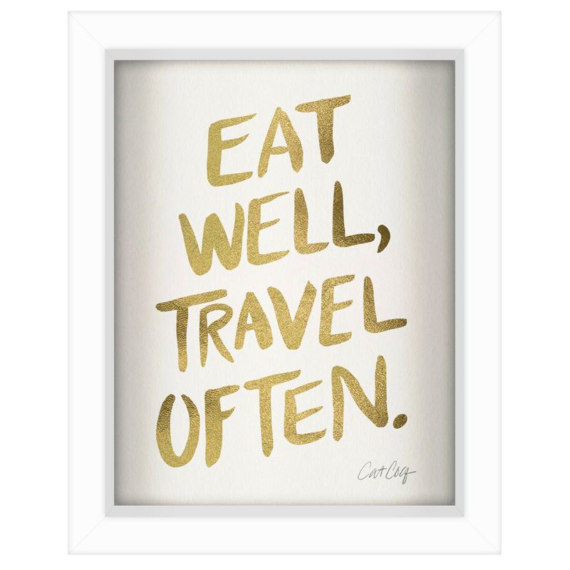 Americanflat Minimalist Motivational Eat Well Travel Often' By Cat Coquillette Shadow Box Framed Wall Art Home Decor, 1 of 10