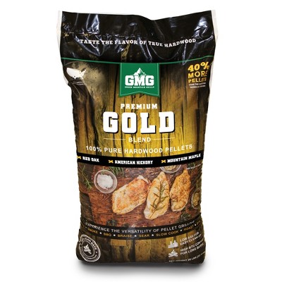 Green Mountain Grills GMG-2001-GOLD Premium Gold Blend Pure Hardwood Pellets with Black Oak, Hickory, Elm, and Mesquite Wood Flavors for Meat Grilling
