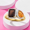Ross-Simons 1.80 Carat Smoky Quartz and .70 Carat Citrine Toi Et Moi Ring With .20 ct. t.w. White Topaz in 18kt Gold Over Sterling - 4 of 4