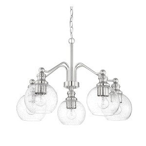 Sunset Oriana 5-Light Chandelier , Clear Seeded Glass, Bright Satin Nickel - 1 of 3