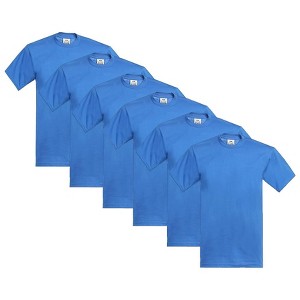 6 Pack Pro Club Men's Heavyweight Short Sleeve Tee T-Shirt - 1 of 4