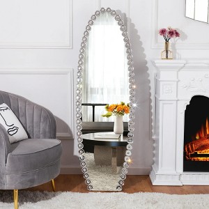 Wooakway Silver Crystal Floor Mirror with Stand 20"H - 1 of 4