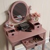 Vanity Desk Modern with Swivel Mirror and 3 Drawers for Bedroom 30in Wide-3irtyhousy - 3 of 4