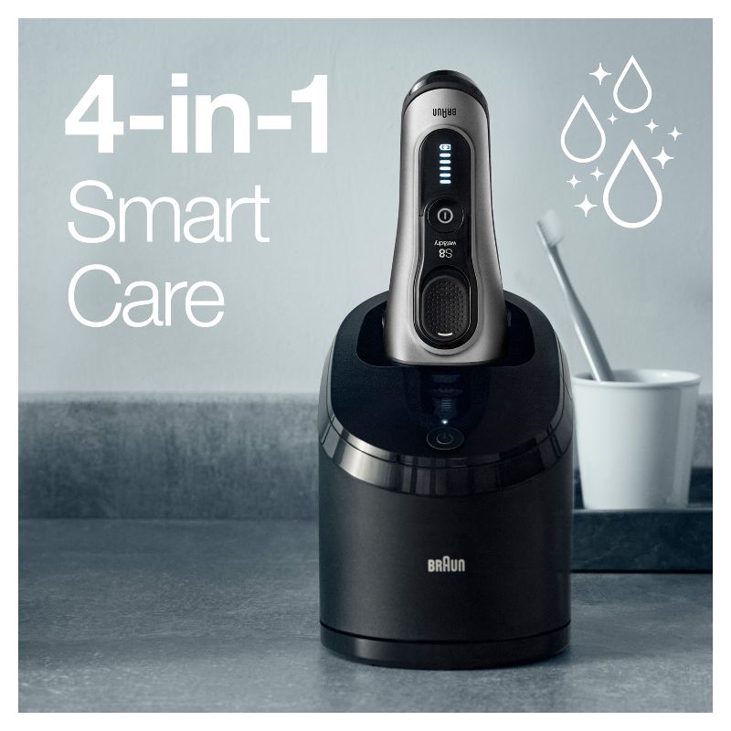 Braun Series 8-8457cc Men&#39;s Electric Foil Shaver with Precision Beard Trimmer &#38; Clean &#38; Charge SmartCare Center, 6 of 11