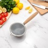 Unique Bargains Food Strainer Beechwood Small Hand Wash Stainless Steel Light Brown 1 Pcs - 2 of 4