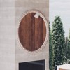 JIONJOY Distressed Wood Round Mirror - Rustic Farmhouse Accent, Beaded Frame - 4 of 4