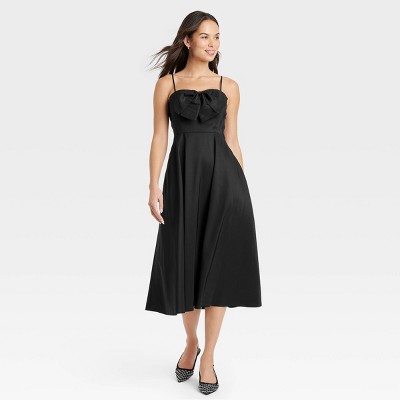 【COAST】Drop Waist Bow Detail Midi Dress Dresses | V Neck Bow Detail Midi Dress | Coast