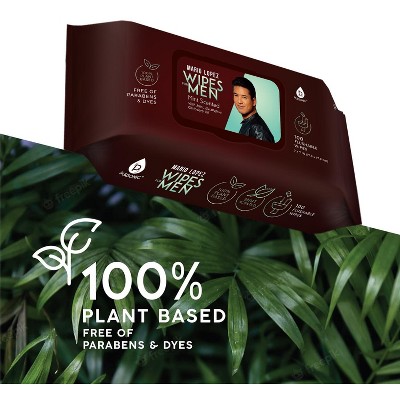 Pursonic Mario Lopez 100% Plant Based Man Wipes, Mint Scented, Flushable wipes, 100 Count