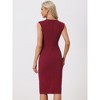 Allegra K Women's Round Neck Slim Fit Sleeveless Split Work Sheath Dresses - image 3 of 4