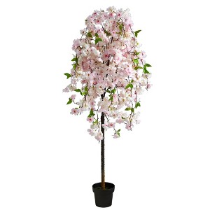 Nearly Natural 5-ft Cherry Blossom Artificial Tree - 1 of 4