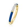 Ross-Simons Blue Enamel Ring With Diamonds in 18kt Gold Over Sterling - 3 of 4