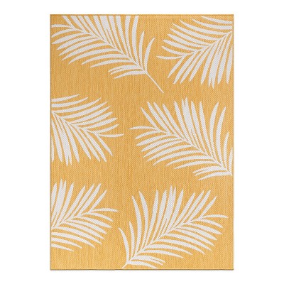 World Rug Gallery Contemporary Palm Leaves Textured Flat Weave Indoor/Outdoor Area Rug