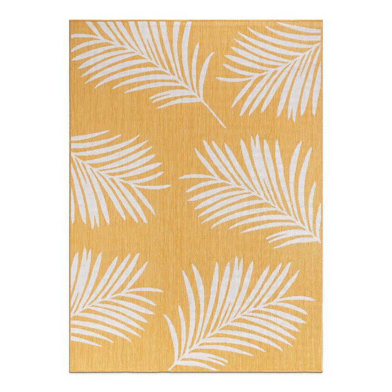 World Rug Gallery Contemporary Palm Leaves Textured Flat Weave Indoor/Outdoor Area Rug, 1 of 18